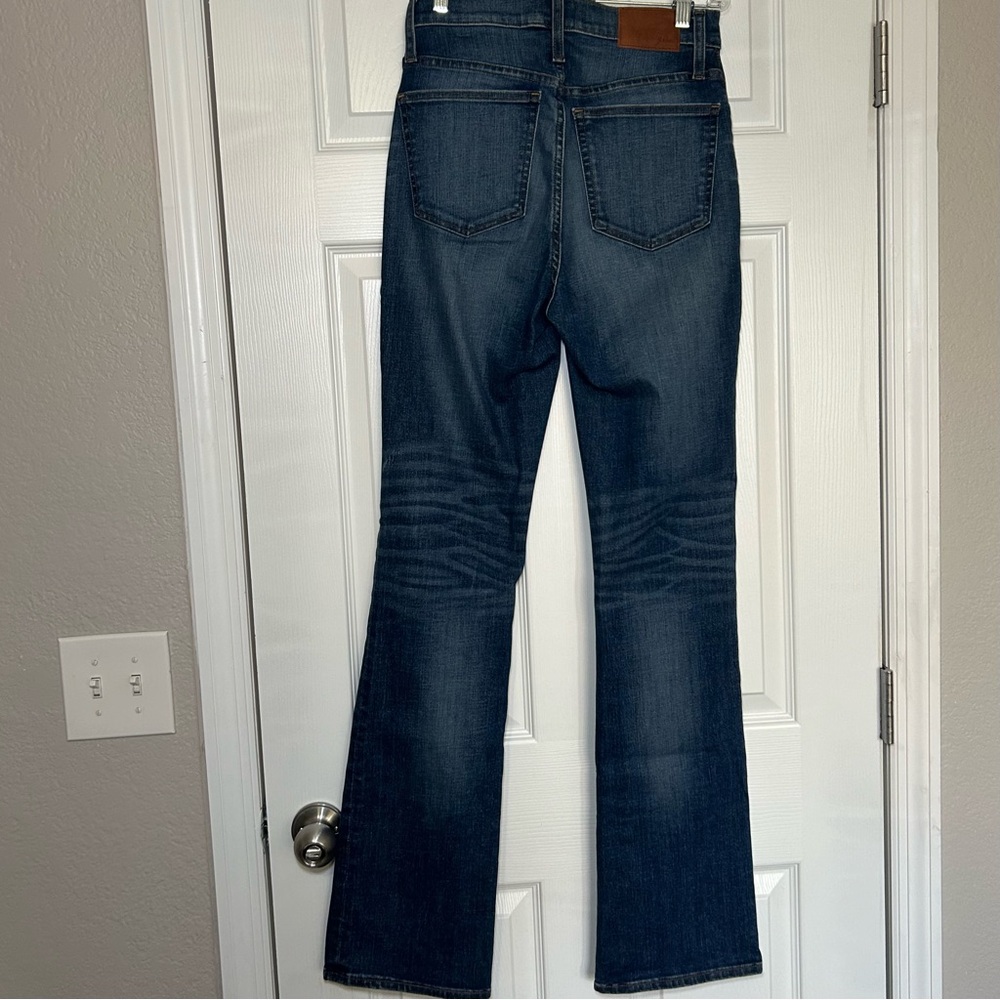 J. Crew Curvy Full Length Demi Bootcut 28 tall Dark Blue Flare Jeans western - Picture 4 of 7